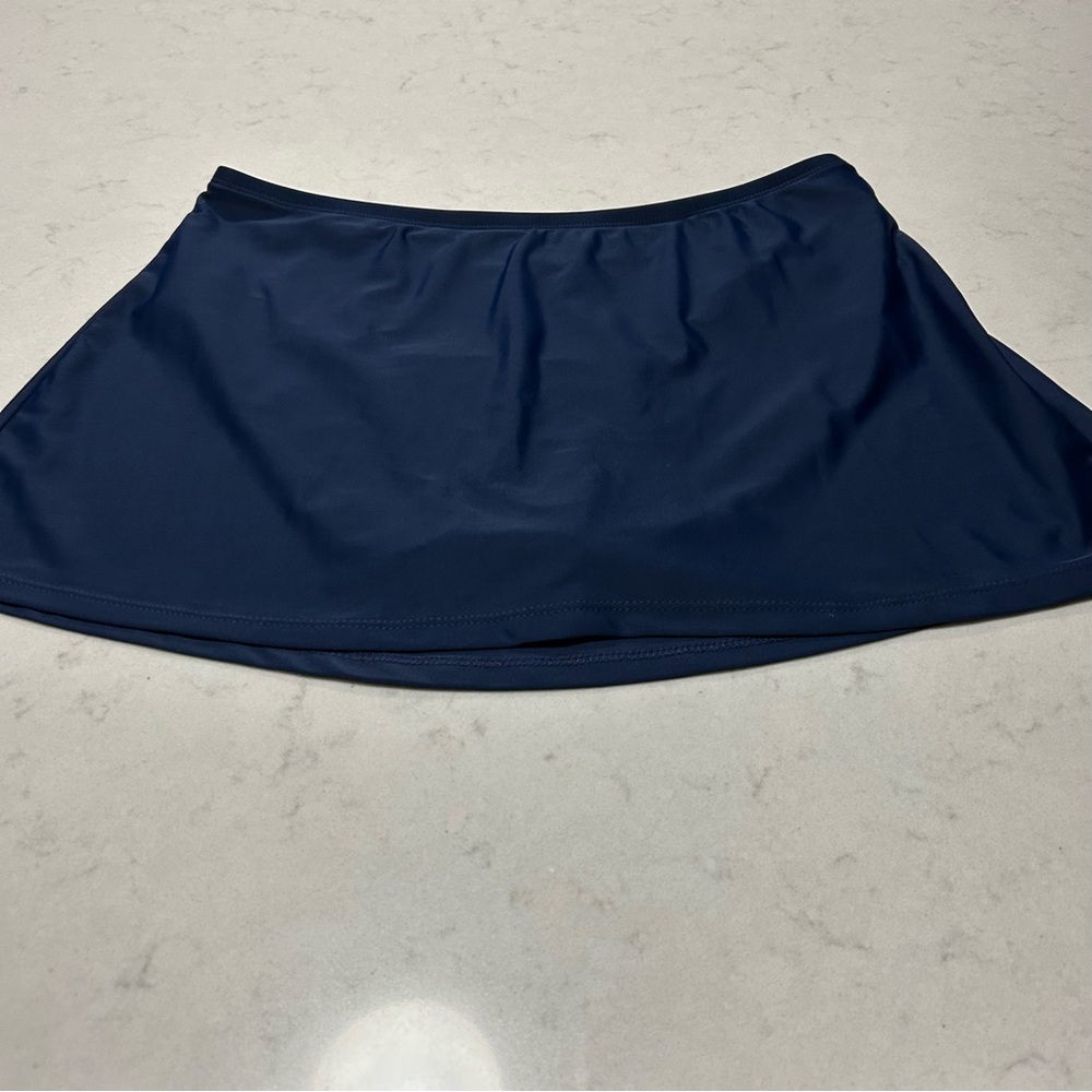 Deep Blue Athletic Swim Skirt With Attached Brief